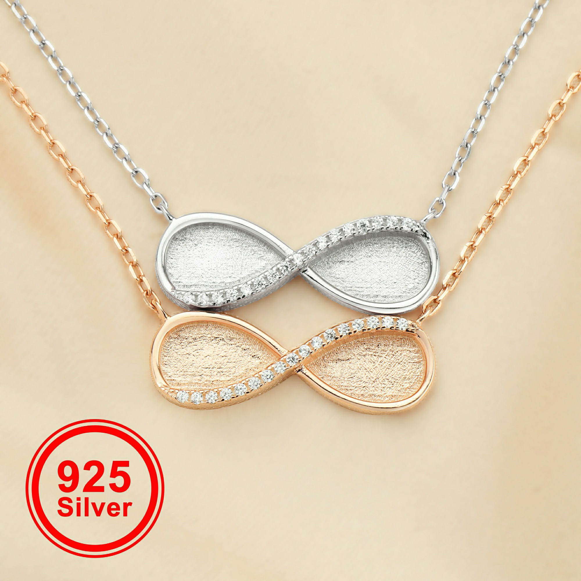 Bezels Set Pendant - Keepsake Mother Milk Resin Infinity Pendant