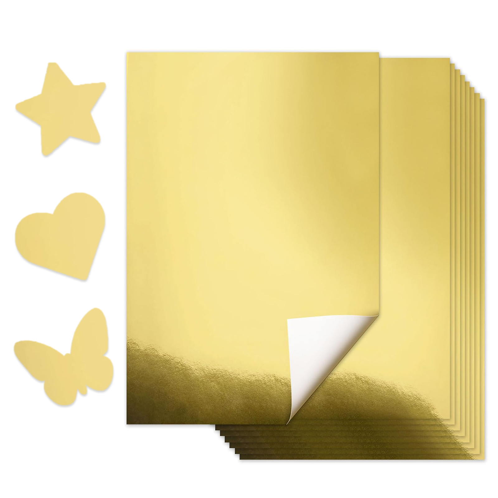 Gold Foil Flakes - 10 Sheets A4 Size Metallic Gold