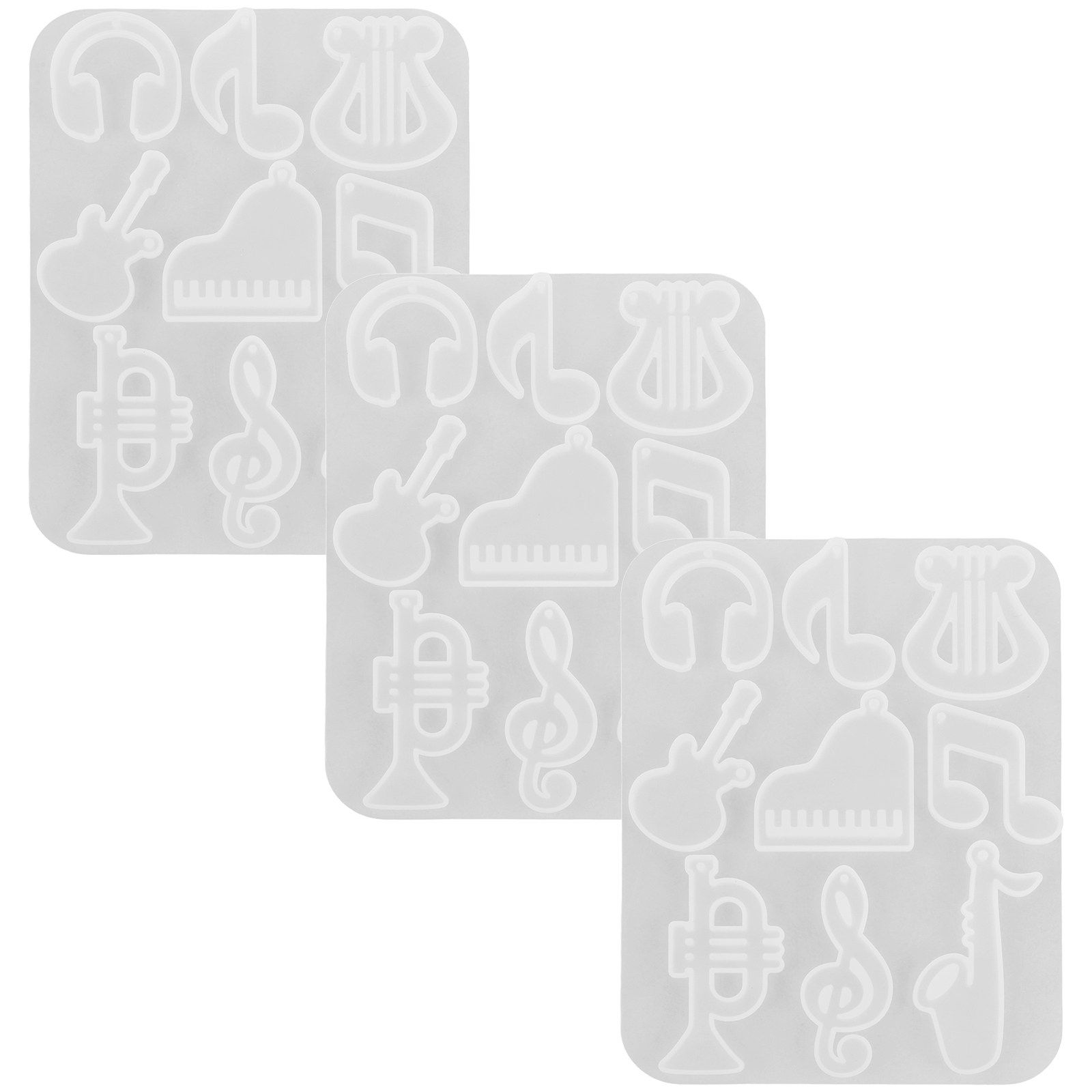 Resin Craft Workshop - 3Pcs Music Themed Silicone Mold for