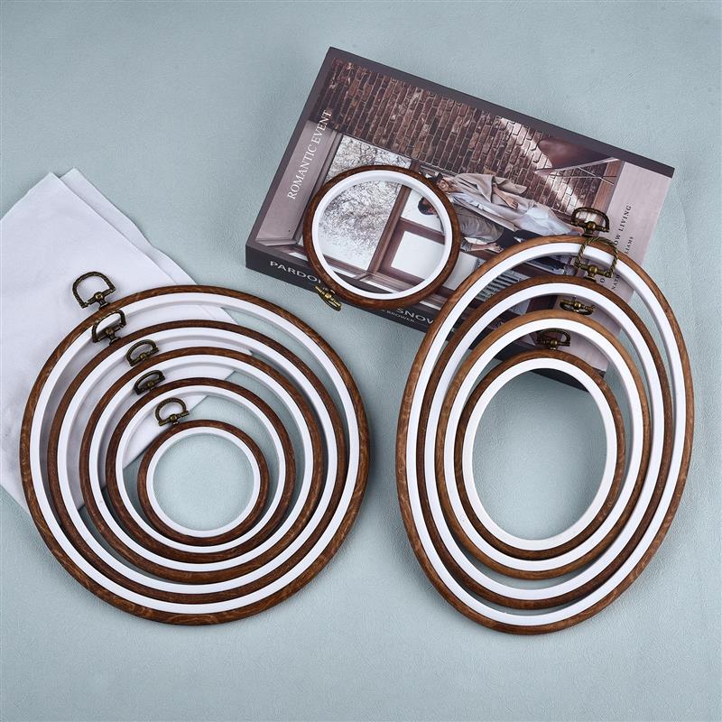 Round Oval Wooden Color Embroi - Wood Ring Blank incelemesi ve fiyatı