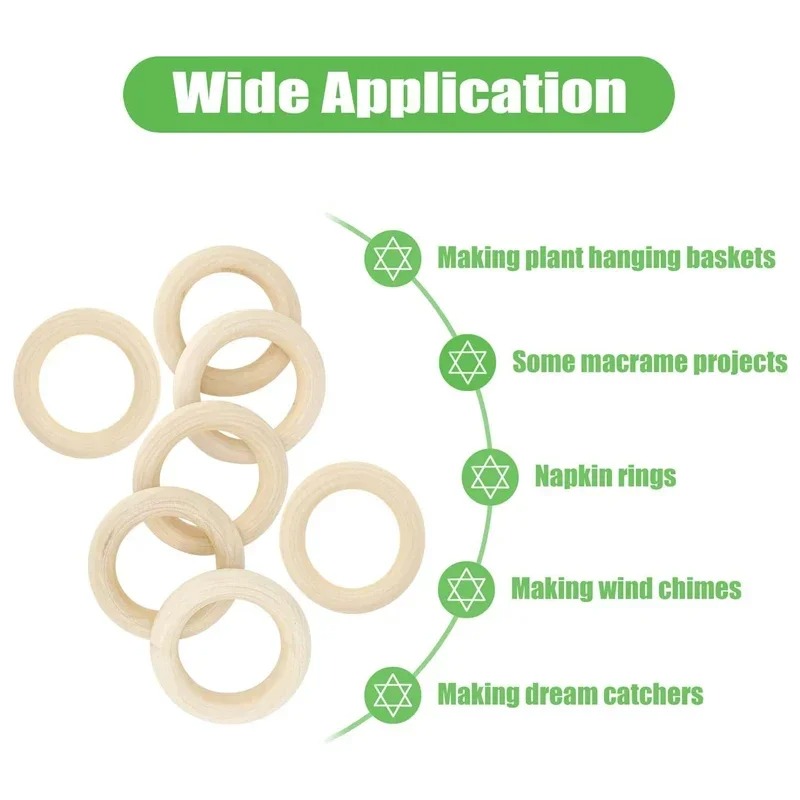 20pcs 30mm Unfinished Smooth W - Wood Ring Blank incelemesi ve fiyatı