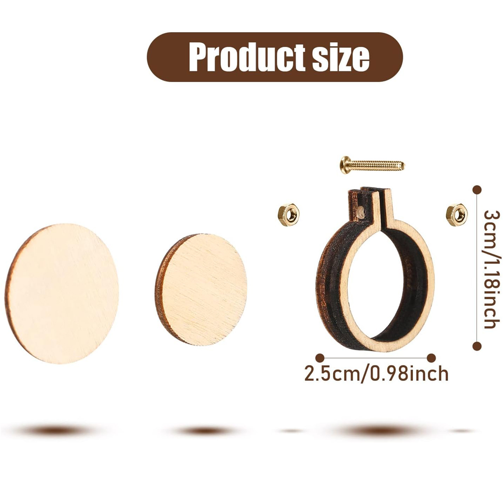 10Pcs/Set Wooden Mini Embroide - Wood Ring Blank incelemesi ve fiyatı