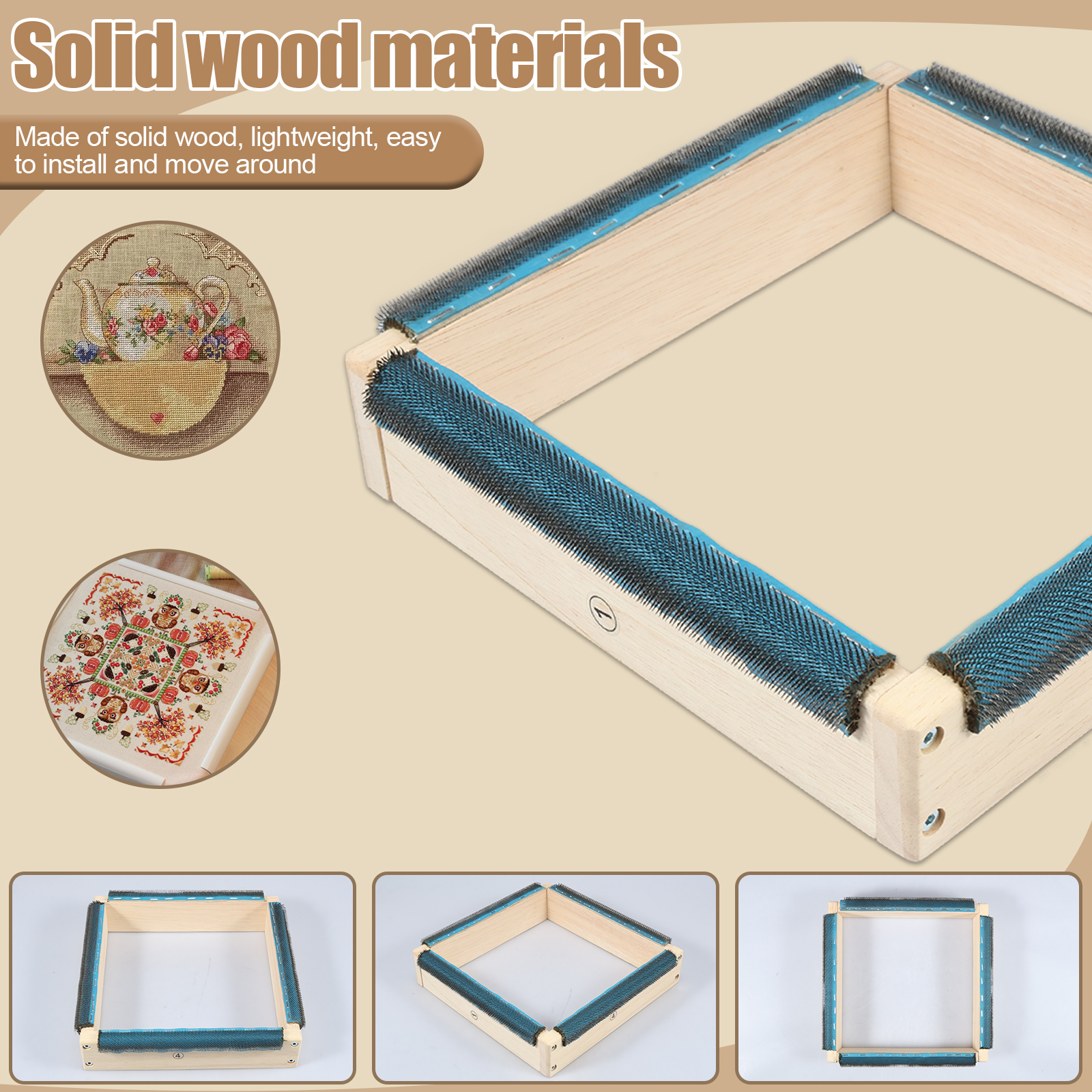 Punch Needle Frame Square Embr - Wood Ring Blank incelemesi ve fiyatı