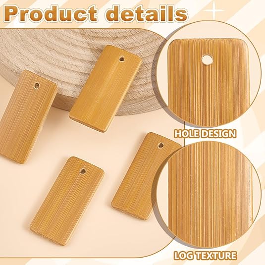 50pcs Wooden Tags Key Ring Bla - Wood Ring Blank incelemesi ve fiyatı