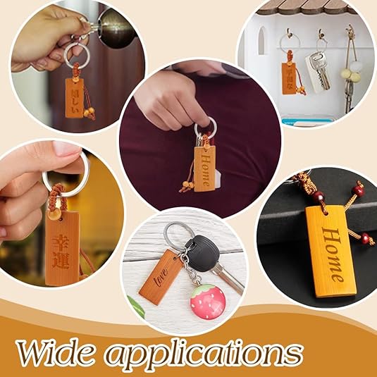 50pcs Wooden Tags Key Ring Bla - Wood Ring Blank incelemesi ve fiyatı