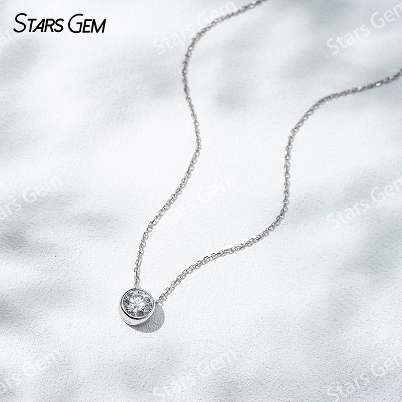 18K Gold 6.4mm 1.0ct Round Bri - Bezels Set Pendant incelemesi ve fiyatı