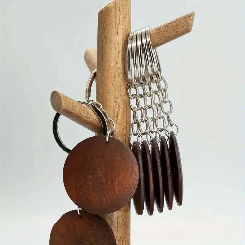 10Pcs Wooden Keychains Vintage - Wood Ring Blank incelemesi ve fiyatı