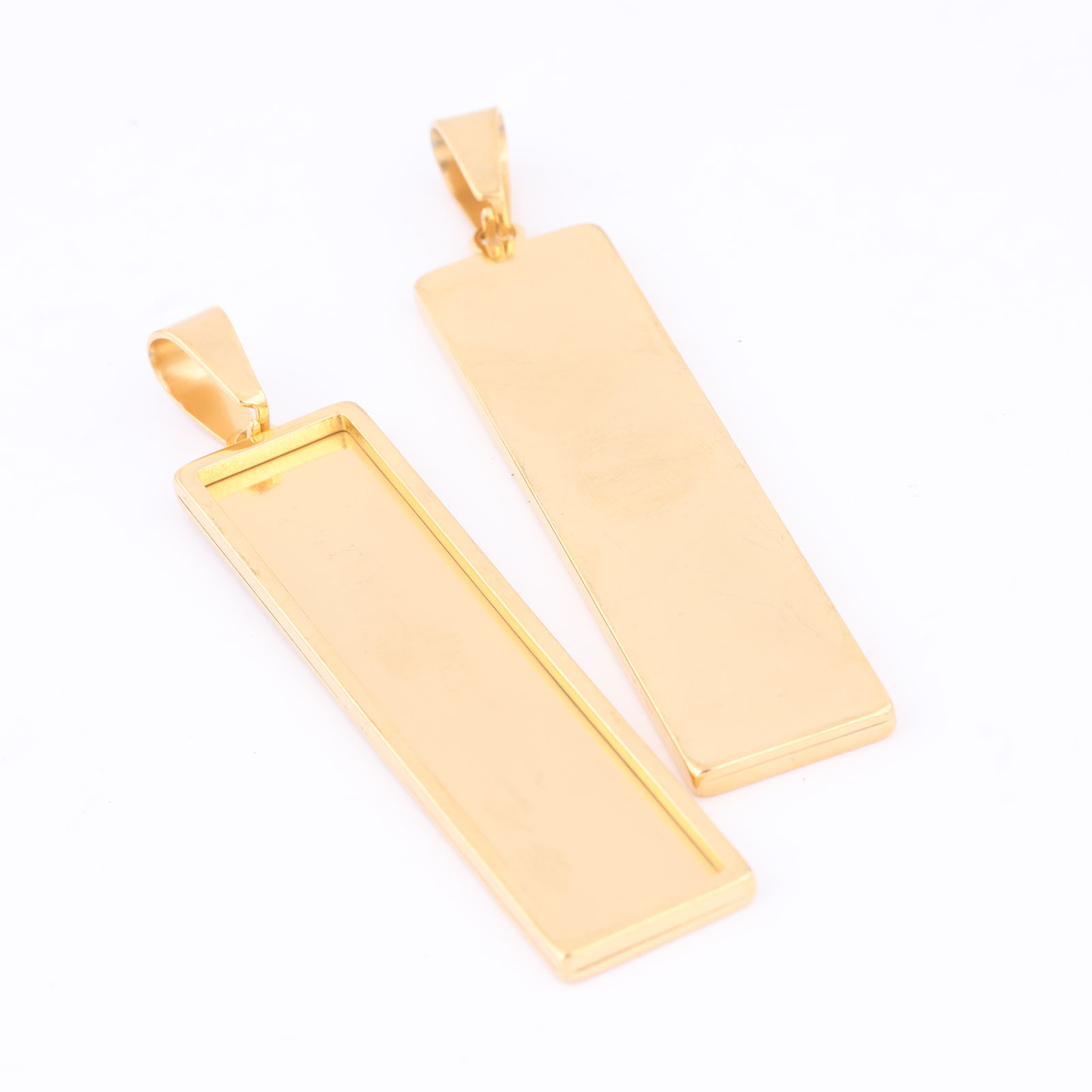 5pcs Stainless Steel Gold Plat - Bezels Set Pendant incelemesi ve fiyatı