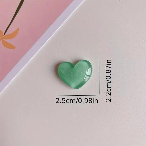 6pcs Colorful Heart Shaped Fri - Resin Glitter Pack incelemesi ve fiyatı