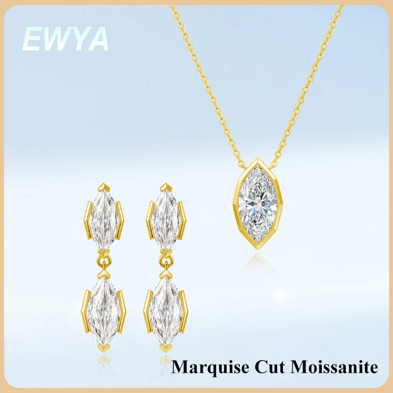 EWYA 3CT Marquise Cut Moissani - Bezels Set Pendant incelemesi ve fiyatı