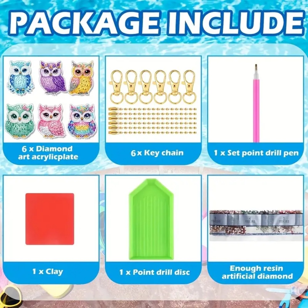 6-piece/set DIY Diamond Keycha - Resin Craft Ideas incelemesi ve fiyatı