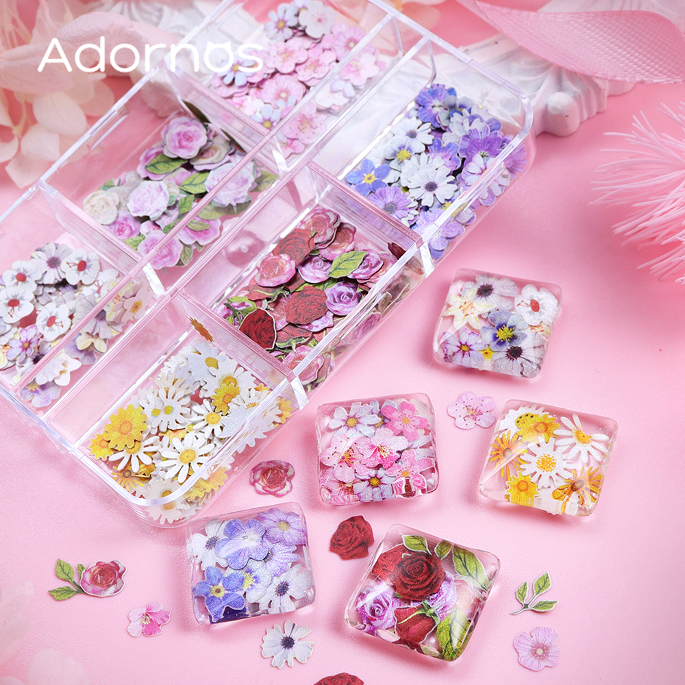 6 Grids Flowers Wood Pulp Chip - Flower Preservation Resin incelemesi ve fiyatı