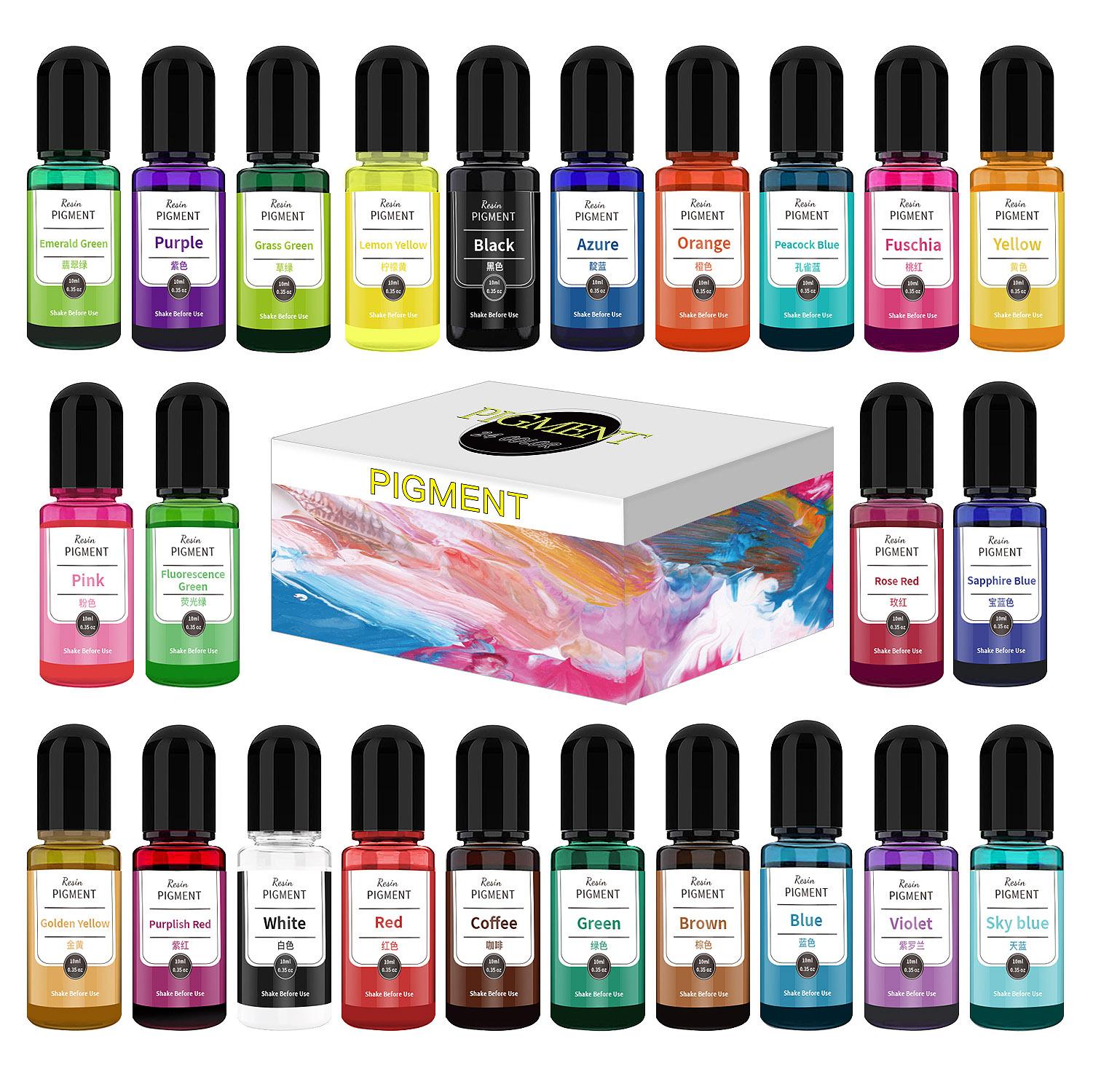 24/30 Colors Set 10ml Epoxy Re - Resin Pigment Set incelemesi ve fiyatı