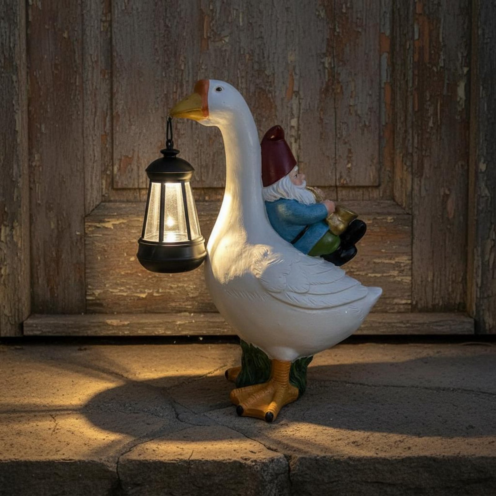 Gnome Riding Goose Statue Weat - Crafting Resin incelemesi ve fiyatı