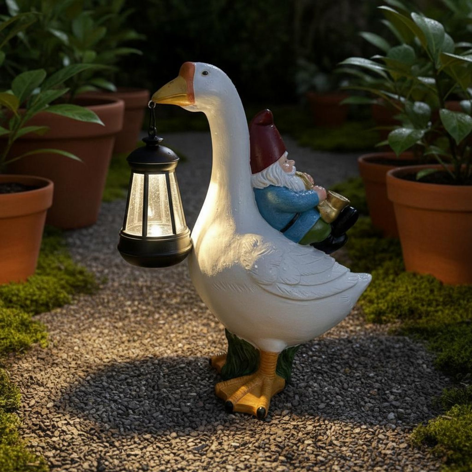 Gnome Riding Goose Statue Weat - Crafting Resin incelemesi ve fiyatı